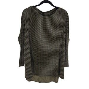 Bryn walker womens size XXS oversized green black houndstooth dolman sleeve